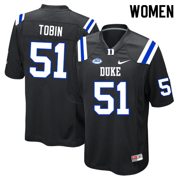 Women #51 Mandela Tobin Duke Blue Devils College Football Jerseys Sale-Black